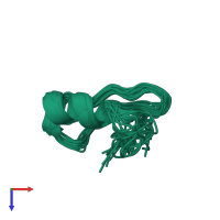 PDB entry 1wpd coloured by chain, ensemble of 20 models, top view.