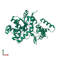 Tyrosine--tRNA ligase in PDB entry 1wq4, assembly 2, front view.