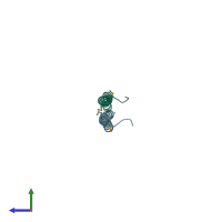 PDB entry 1wq6 coloured by chain, side view.