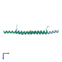 PDB entry 1wq6 coloured by chain, top view.