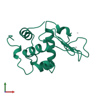 Lysozyme C in PDB entry 1wqr, assembly 1, front view.