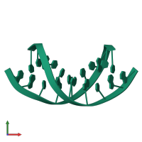 5'-D(*CP*CP*AP*TP*TP*AP*AP*TP*GP*G)-3' in PDB entry 1wqz, assembly 1, front view.