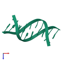 5'-D(*CP*CP*AP*TP*TP*AP*AP*TP*GP*G)-3' in PDB entry 1wqz, assembly 1, top view.