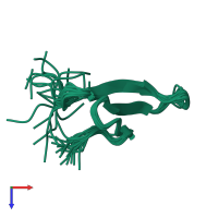 PDB entry 1wr3 coloured by chain, ensemble of 20 models, top view.