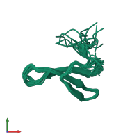 PDB entry 1wr4 coloured by chain, ensemble of 20 models, front view.
