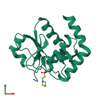 PDB entry 1wrm coloured by chain, front view.