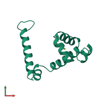 PDB entry 1wrp coloured by chain, front view.