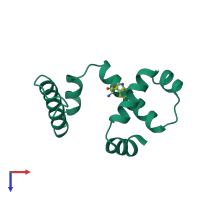 PDB entry 1wrp coloured by chain, top view.