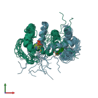 PDB entry 1wrs coloured by chain, ensemble of 15 models, front view.