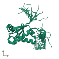 PDB entry 1wry coloured by chain, ensemble of 20 models, front view.