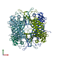 PDB entry 1ws2 coloured by chain, front view.