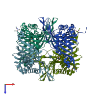 PDB entry 1ws3 coloured by chain, top view.