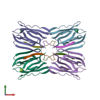 PDB entry 1ws4 coloured by chain, front view.