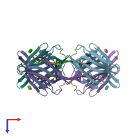 PDB entry 1ws4 coloured by chain, top view.