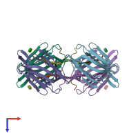 PDB entry 1ws5 coloured by chain, top view.