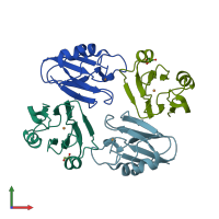 PDB entry 1ws8 coloured by chain, front view.