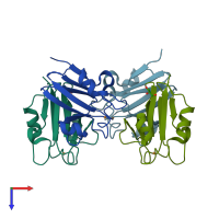 PDB entry 1ws8 coloured by chain, top view.