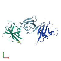 PDB entry 1wsp coloured by chain, front view.