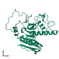 PDB entry 1wsz coloured by chain, front view.