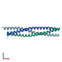 PDB entry 1wt6 coloured by chain, front view.