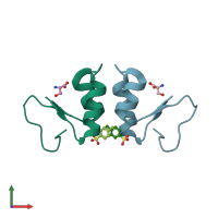 PDB entry 1wuw coloured by chain, front view.