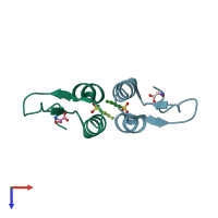 PDB entry 1wuw coloured by chain, top view.