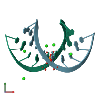 PDB entry 1wv6 coloured by chain, front view.