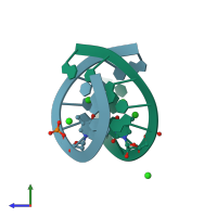 PDB entry 1wv6 coloured by chain, side view.