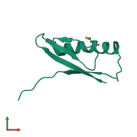 PDB entry 1wv8 coloured by chain, front view.