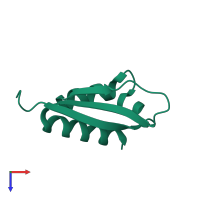 PDB entry 1wvn coloured by chain, top view.