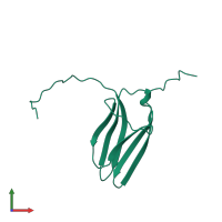 PDB entry 1wwc coloured by chain, front view.