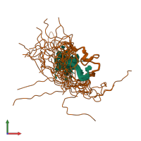 PDB entry 1wwg coloured by chain, ensemble of 20 models, front view.