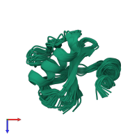 PDB entry 1wwn coloured by chain, ensemble of 20 models, top view.