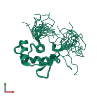 PDB entry 1wwx coloured by chain, ensemble of 20 models, front view.