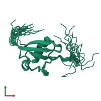 PDB entry 1wx9 coloured by chain, ensemble of 20 models, front view.