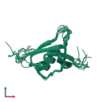 PDB entry 1wxs coloured by chain, ensemble of 10 models, front view.