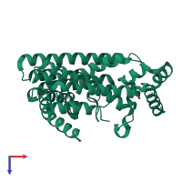 PDB entry 1wy0 coloured by chain, top view.