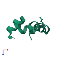PDB entry 1wy3 coloured by chain, top view.
