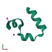 PDB entry 1wy4 coloured by chain, front view.