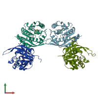 PDB entry 1wy7 coloured by chain, front view.