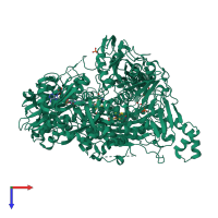 PDB entry 1wyg coloured by chain, top view.