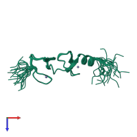 PDB entry 1wyh coloured by chain, ensemble of 20 models, top view.