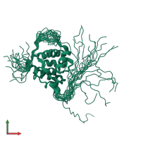 PDB entry 1wyo coloured by chain, ensemble of 20 models, front view.