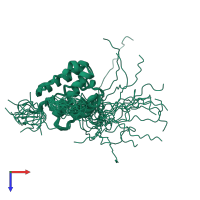 PDB entry 1wyo coloured by chain, ensemble of 20 models, top view.