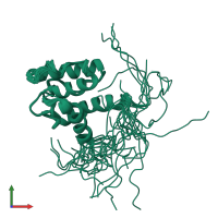 PDB entry 1wyq coloured by chain, ensemble of 20 models, front view.