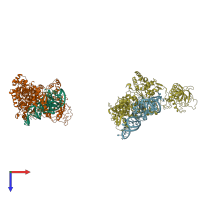 PDB entry 1wz2 coloured by chain, top view.