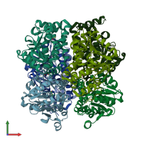 PDB entry 1wz8 coloured by chain, front view.