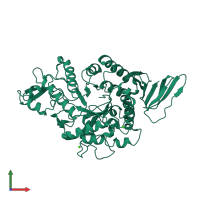 PDB entry 1wza coloured by chain, front view.