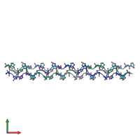 PDB entry 1wzb coloured by chain, front view.