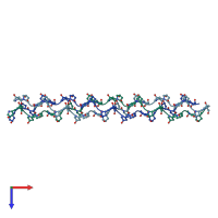 PDB entry 1wzb coloured by chain, top view.